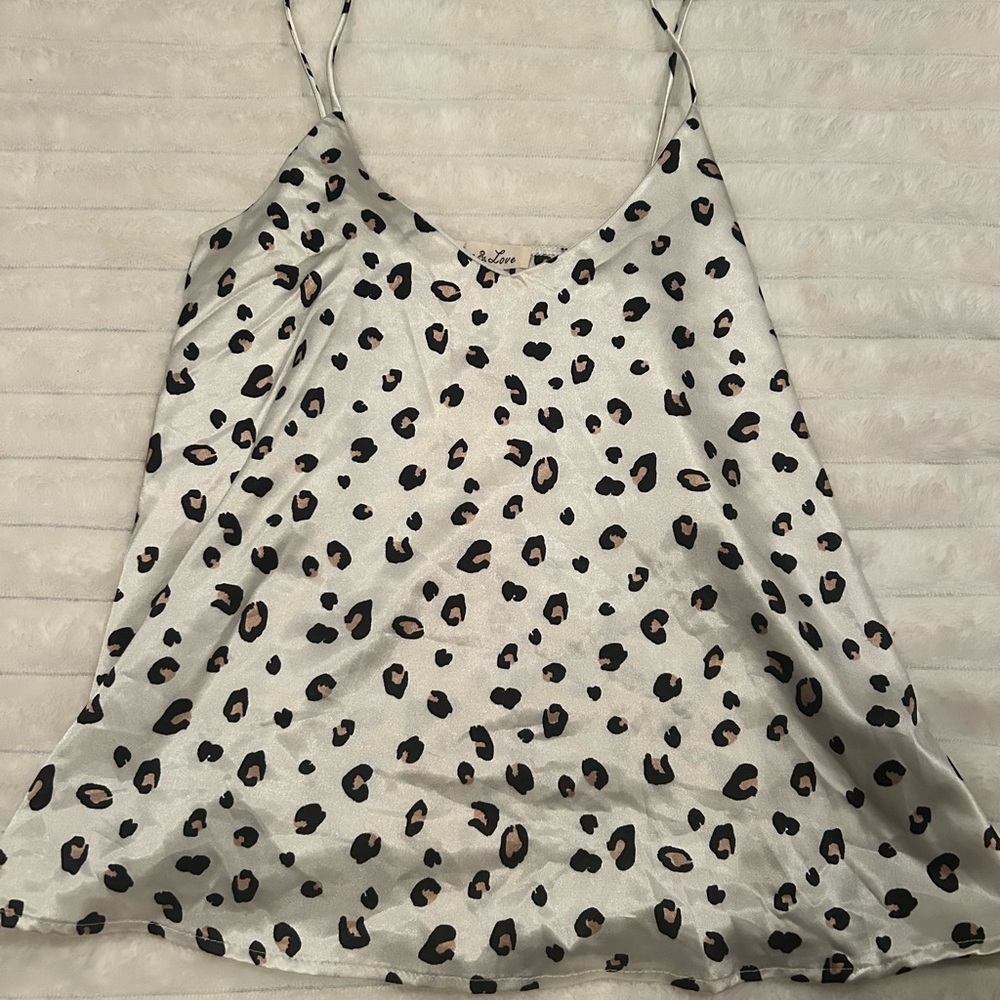 Vine & Love Cream Leopard Print Camisole